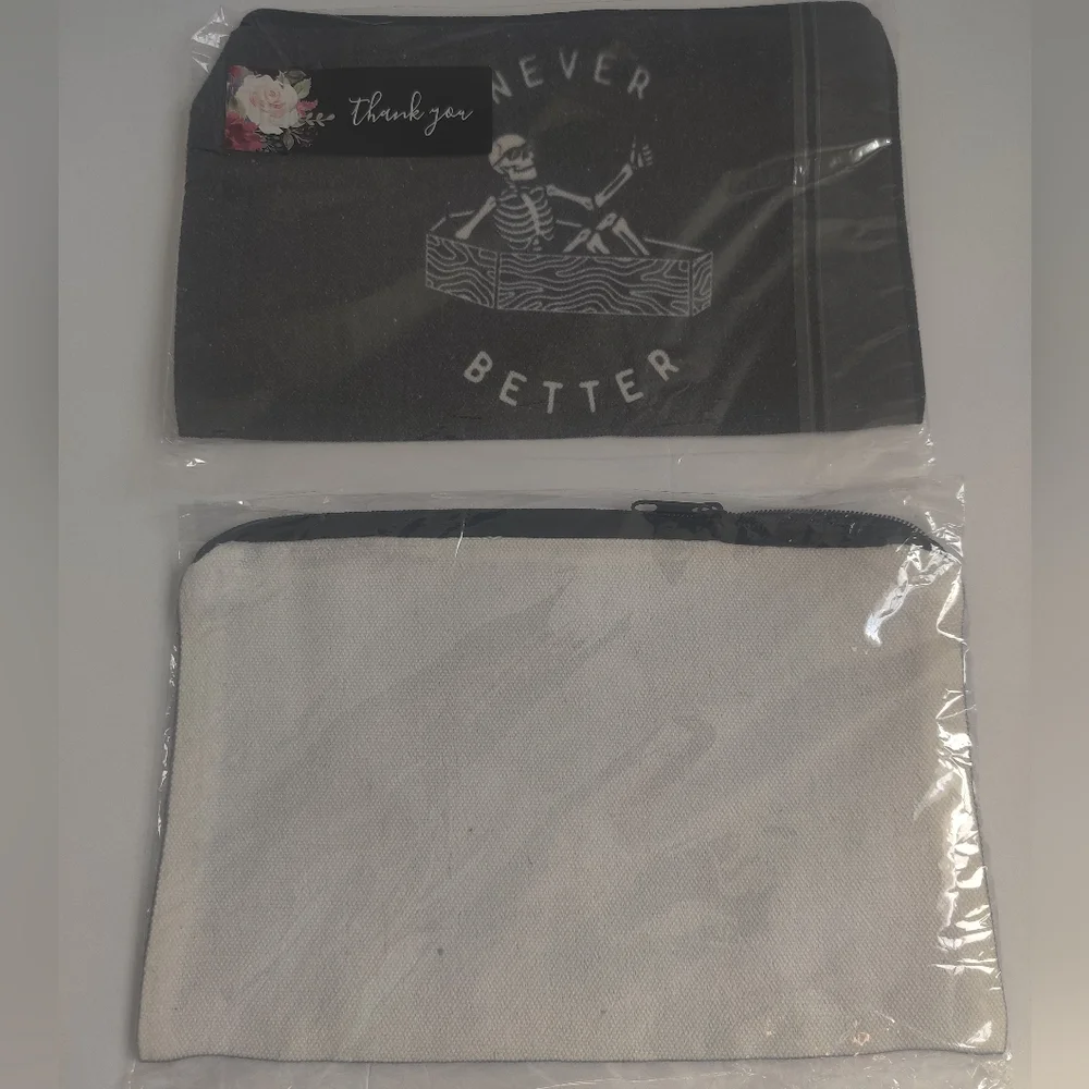 🆕 Skull themed Black makeup Cosmetic travel bag Whimsigoth tarot roses skeleton